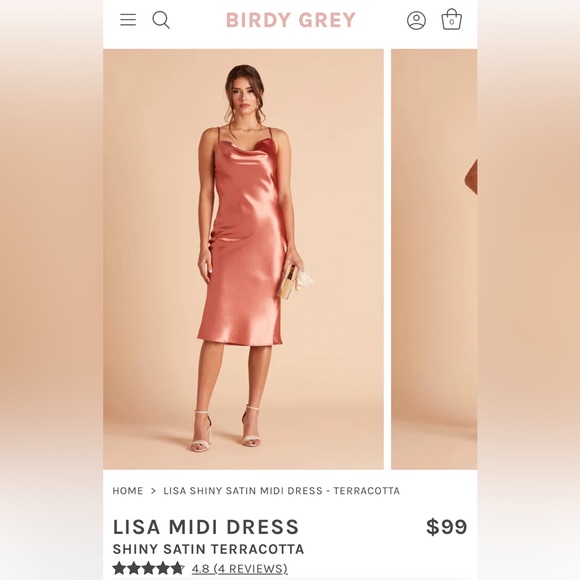 STUNNING Copper Shiny Silky Midi Dress Size M - Picture 5 of 5